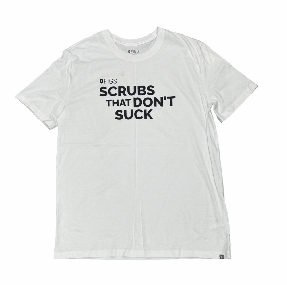 Figs Scrubs That Don’t Suck White Statement Tee